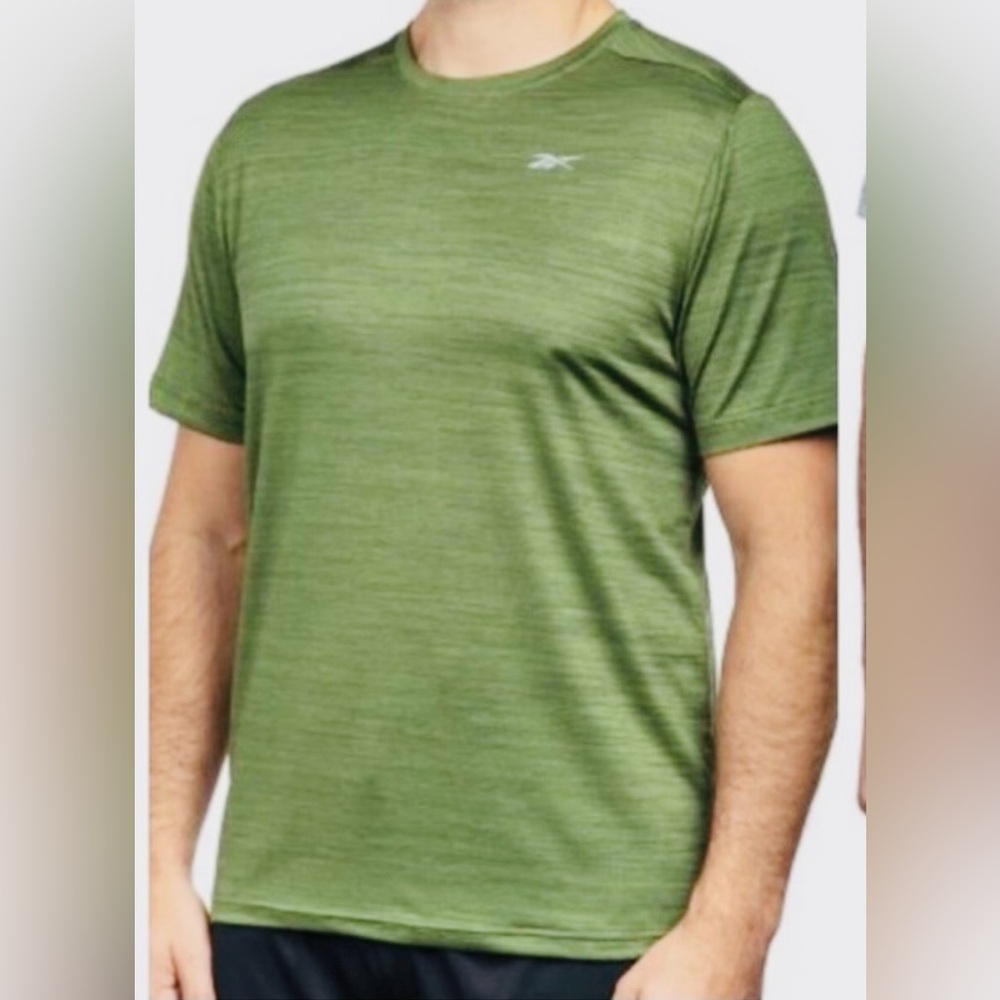 REEBOK Men's Olive Green Short Sleeve Tee, Size 2XL